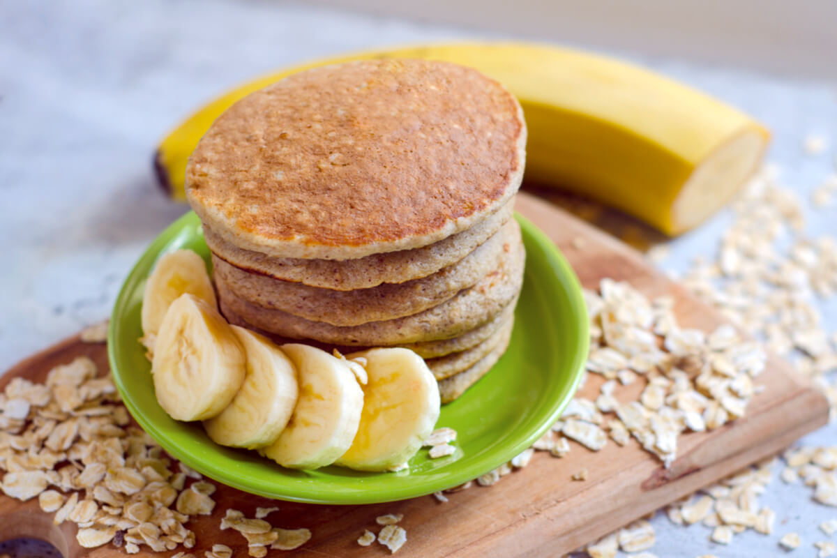 Tortitas de plátano y avena